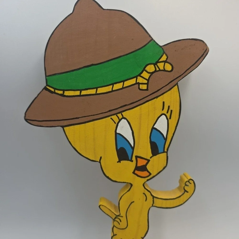 Vintage Tweety Bird Single Coat Hanger Wood